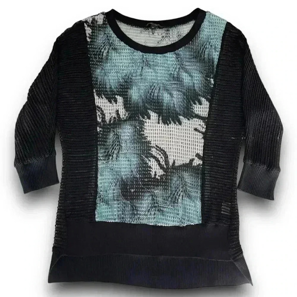 Alberto Makali Y2K M Floral Multicolor Abstract Knit Pullover Blouse Sweater - Picture 1 of 9